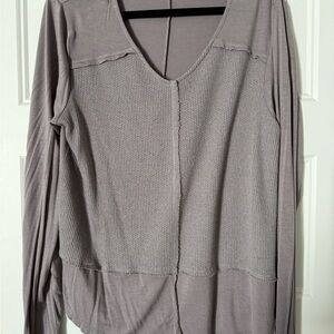 White Crow Gray Long Sleeve Top